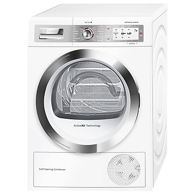 Bosch WTYH6790GB Freestanding Heat Pump Condenser Tumble Dryer, 9kg Load, A++ Energy Rating, White